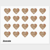 Gold Bked with Love Homemade Baking Logo Sjabloon Hart Sticker (Vel)