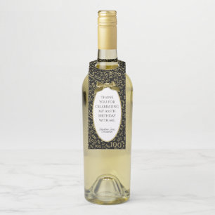 Gold/Black100th Birthday Party Flessenhanger