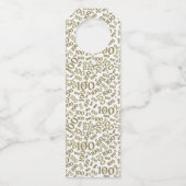 Gold/Black100th Birthday Party Flessenhanger (Achterkant)