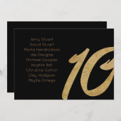 Gold Black 10-tafelnummer Wedding-kaart Bedankkaart (Voorkant / Achterkant)