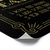 Gold Black 1920s Art Deco Mimosa Bar Wedding Poster (Hoek)