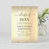 Gold Black 2022 Graduation Party Glitter Kaart (Staand voorkant)