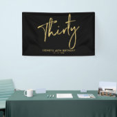 Gold & Black 30th Birthday Party Welkomstbanner Spandoek (Beurs)