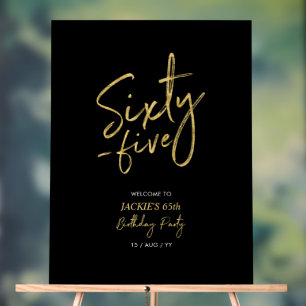 Gold & Black 40 65e verjaardagsfeest welkom Acryl Bord