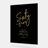 Gold & Black 40 65e verjaardagsfeest welkom Acryl Bord (Hoek)