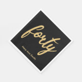 Gold Black 40-jarige feestdag Glitter "40" Servet (Hoek)