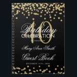 Gold Black 40th Birthday Guest Book Confetti Notitieboek<br><div class="desc">Elegant 40e verjaardag Gold Glitter Confetti op zwarte sjabloon. Eenvoudig te gebruiken en eenvoudig aan te passen. Bestel vandaag nog!</div>