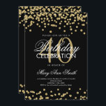 Gold Black 40th Birthday Party Glitter Confetti Kaart<br><div class="desc">Elegant 40e verjaardag Gold Faux Glitter Confetti Black sjabloon. Geweldig voor 40e verjaardagsfeestjes en nog veel meer!</div>