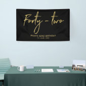 Gold & Black 42th Birthday Party Welcome Banner (Beurs)