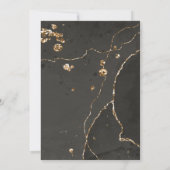 Gold Black 47th Birthday Invitation Kaart (Achterkant)