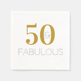 Gold Black 50 en geweldige Birthday Paper Napkin Servet
