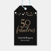 Gold Black 50 en geweldige Birthday Party Cadeaulabel (Voorkant)