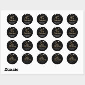Gold Black 50 en geweldige Birthday Party Ronde Sticker (Vel)