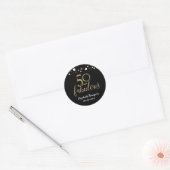 Gold Black 50 en geweldige Birthday Party Ronde Sticker (Envelop)