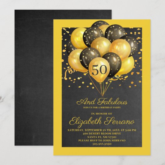 Gold Black 50 en glashelder Kaart (Voorkant / Achterkant)