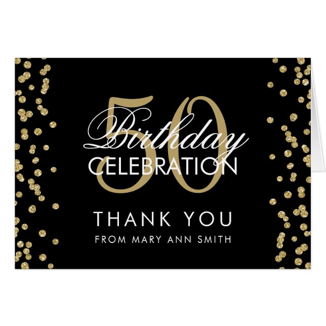 Gold Black 50 september Hartelijk dank Glitter Con (Voorkant Horizontaal)