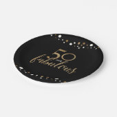 Gold Black 50e verjaardag 50 en geweldig Papieren Bordje (Gekanteld)