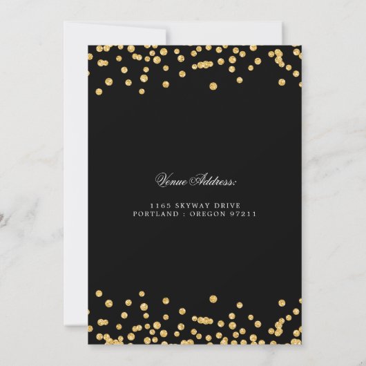 Gold Black 50e verjaardag Save the Date Confetti Kaart (Achterkant)