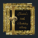 Gold Black 50th Birthday Elegant Invite Kaart<br><div class="desc">Gold Black 50th Birthday Elegant Invite Classy All Occasion Party - Uitnodiging tot verjaardag</div>