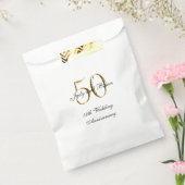 Gold Black 50th Wedding Jubileum Bedankzakje (Gezegeld)