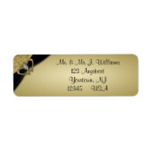Gold Black 50th Wedding Jubileum Etiket (Voorkant)