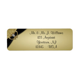 Gold Black 50th Wedding Jubileum Etiket