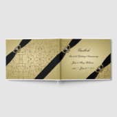 Gold Black 50th Wedding Jubileum Gastenboek (Volledig)