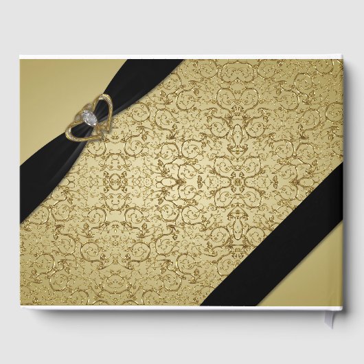 Gold Black 50th Wedding Jubileum Gastenboek (Achterkant)