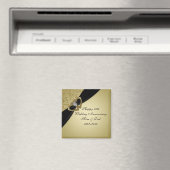 Gold Black 50th Wedding Jubileum Magnet (Insitu (Vaatwasser))