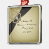 Gold Black 50th Wedding Jubileum Metalen Ornament (Links)