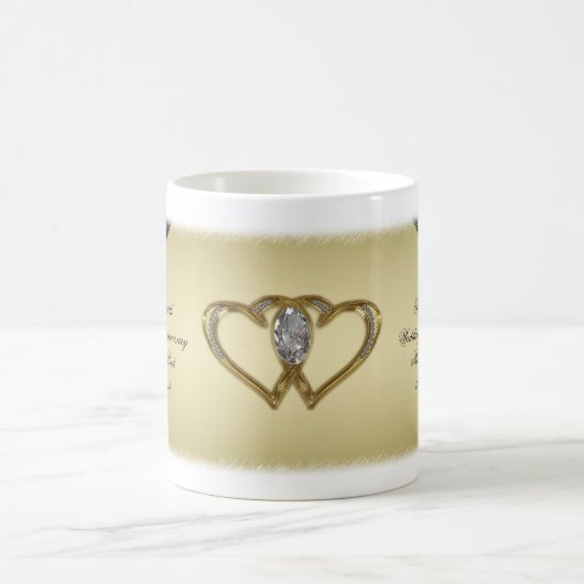 Gold Black 50th Wedding Jubileum Mok (Center)