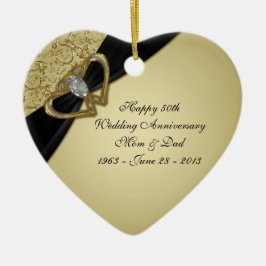 Gold Black 50th Wedding Jubileum Ornament