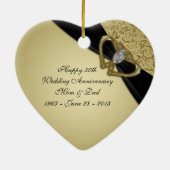 Gold Black 50th Wedding Jubileum Ornament (Achterkant)