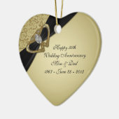 Gold Black 50th Wedding Jubileum Ornament (Links)