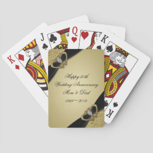 Gold Black 50th Wedding Jubileum Pokerkaarten