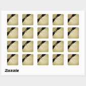 Gold Black 50th Wedding Jubileum Vierkante Sticker (Vel)