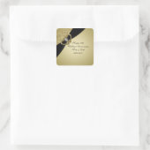 Gold Black 50th Wedding Jubileum Vierkante Sticker (Tas)