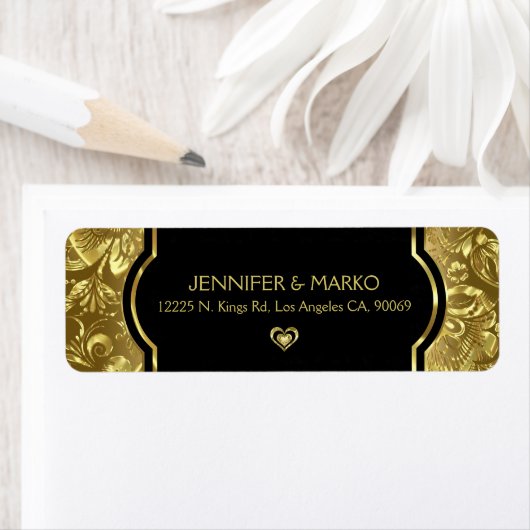 Gold & Black 50th Wedding Jubileum Wine Label (Insitu)