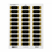 Gold & Black 50th Wedding Jubileum Wine Label (Full Sheet)