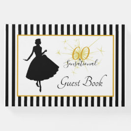 Gold Black 60 & SENSATIONAL Birthday Party Gastenboek