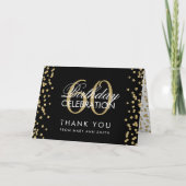 Gold Black 60 Verjaardag Bedankt Glitter Confetti (Voorkant)