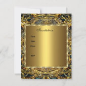 Gold Black 60th Birthday Elegant Invite 3 Kaart (Achterkant)