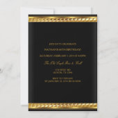 Gold & Black 60th Birthday Party Invitation Kaart (Achterkant)