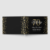 Gold Black 70th Birthday Party Glitter Confetti Gastenboek (Volledig)