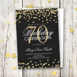 Gold Black 70th Birthday Party Glitter Confetti Kaart<br><div class="desc">Elegant 70e verjaardag Faux Glitter Confetti Gold Black sjabloon. Geweldig voor 70ste verjaardagsfeestjes en nog veel meer!</div>
