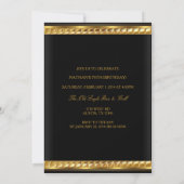 Gold & Black 70th Birthday Party Invitation Kaart (Achterkant)