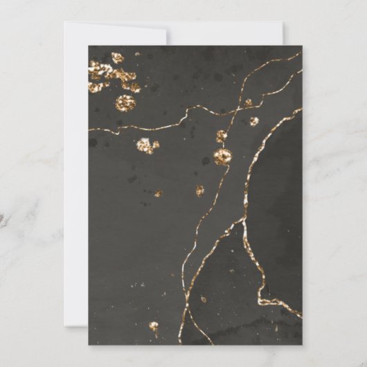 Gold Black 86th Birthday Invitation Kaart (Achterkant)