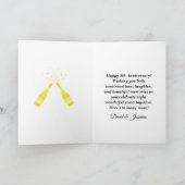 Gold & Black 8th Anniversary Card – Floral Couple Kaart (Binnen)