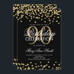 Gold Black 90th Birthday Glitter Confetti Kaart<br><div class="desc">Elegant 90e verjaardag Faux Glitter Confetti Gold Black sjabloon. Geweldig voor 90ste verjaardagsfeestjes en nog veel meer!</div>
