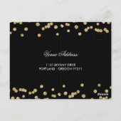 Gold Black 90th Birthday Save Date Confetti Invita Briefkaart (Achterkant)
